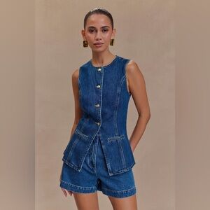 Meshki Abel Denim Vest and Shorts